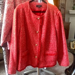 Talbots Red Tweed Blazer - 24W